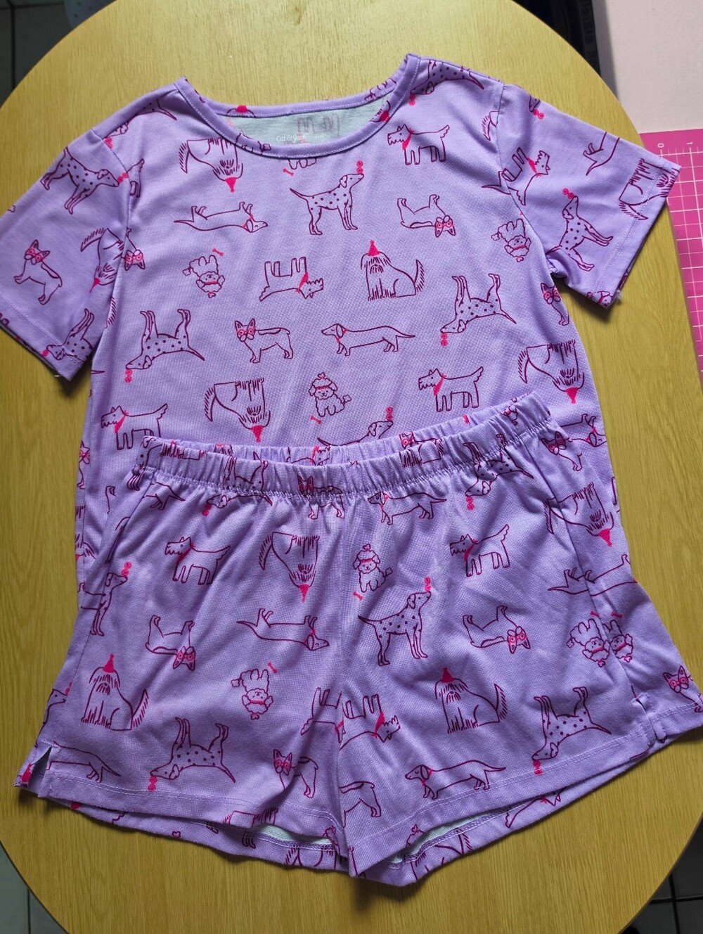 Cat & Jack Girls' Lavender Dog-Print Short Pajama Set